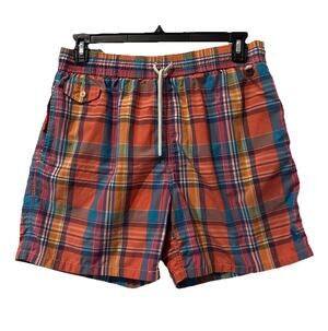 Polo Ralph Lauren Swim Trunks Mens XL Madras Plaid Board Shorts Preppy Pony